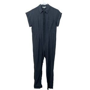 Alex Mill Womens Size S Tencel/Linen Blend Button Front Short Sleeve Jumpsuit